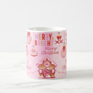 Frohe Weihnachten in Rosa Kaffeetasse