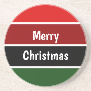 Frohe Weihnachten in Rot und Grün Getränkeuntersetzer