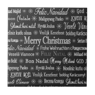 Frohe Weihnachten in verschiedenen Sprachen Fliese