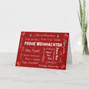 Frohe Weihnachten in verschiedenen Sprachen! Karte