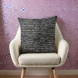 Frohe Weihnachten in verschiedenen Sprachen Kissen