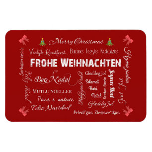 Frohe Weihnachten in verschiedenen Sprachen! Magnet