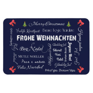 Frohe Weihnachten in verschiedenen Sprachen! Magnet