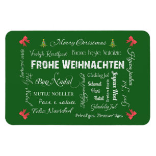Frohe Weihnachten in verschiedenen Sprachen! Magnet