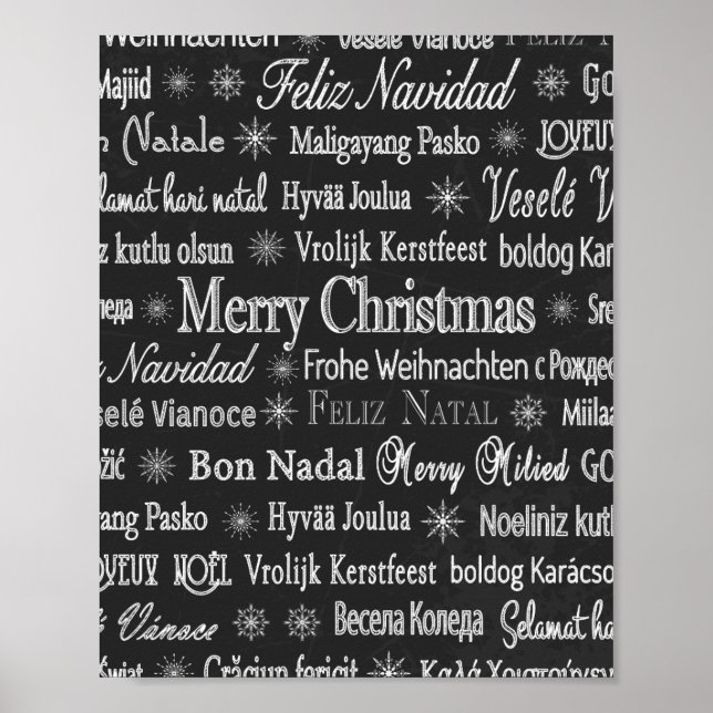Frohe Weihnachten in verschiedenen Sprachen Poster (Vorne)
