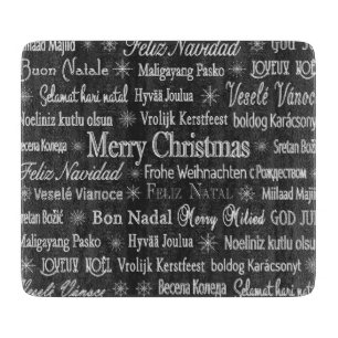 Frohe Weihnachten in verschiedenen Sprachen Schneidebrett