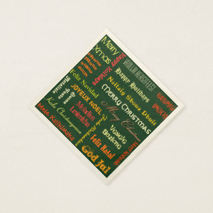 Frohe Weihnachten in verschiedenen Sprachen Serviette