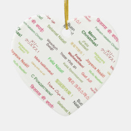Frohe Weihnachten in verschiedenen Weltsprachen Keramik Ornament