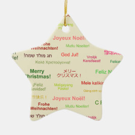 Frohe Weihnachten in verschiedenen Weltsprachen Keramik Ornament