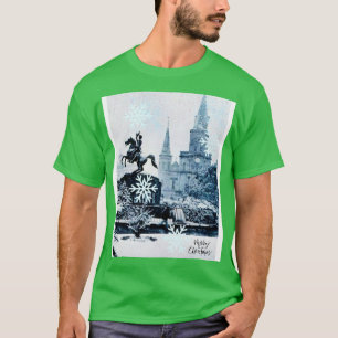 Frohe Weihnachten in Vintagem blauem Thirt T-Shirt