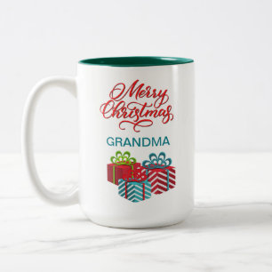 Frohe Weihnachten individuell gestaltete Zwei-Tone Zweifarbige Tasse
