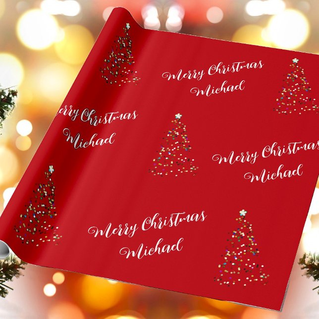Frohe Weihnachten Individuelle Name Elegant Person Geschenkpapier (Von Creator hochgeladen)