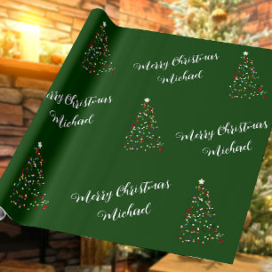 Frohe Weihnachten Individuelle Name Elegant Person Geschenkpapier