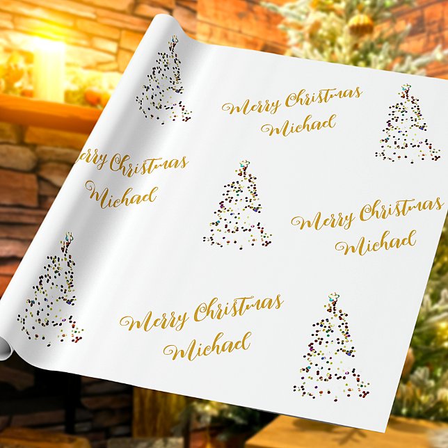 Frohe Weihnachten Individuelle Name Elegant Person Geschenkpapier (Von Creator hochgeladen)