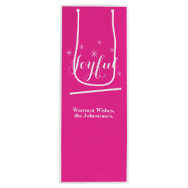 Frohe Weihnachten Individuelle Name Moderner Chic Geschenktüte Für Weinflaschen