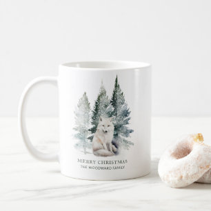Frohe Weihnachten Individuelle Wasserfarbe Wald Fu Kaffeetasse