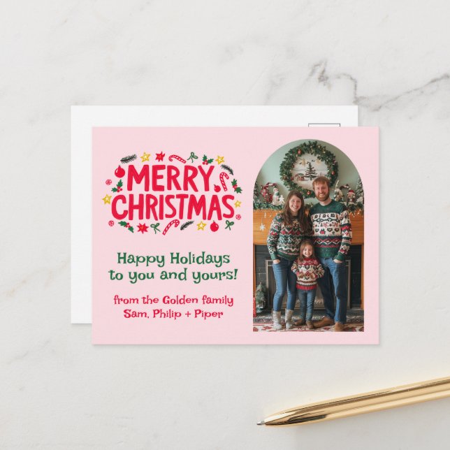 FROHE WEIHNACHTEN INDIVIDUELLER TORBOGEN FOTO Weih (Vorderseite/Rückseite Beispiel)
