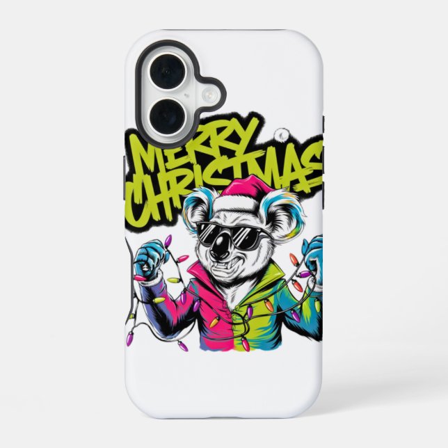 Frohe Weihnachten iPhone 16 Hülle (Rückseite)