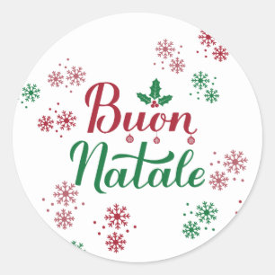 Frohe Weihnachten Italien Frohe Weihnachten Runder Aufkleber