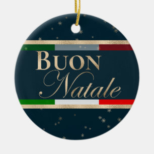 Frohe Weihnachten Italienische Flagge Weihnachten Keramik Ornament