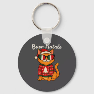 Frohe Weihnachten Italienische Katze Weihnachten,  Schlüsselanhänger