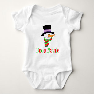 Frohe Weihnachten Italienischer Schneemann Kinder Baby Strampler