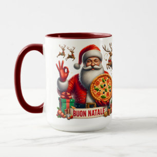 Frohe Weihnachten Italienischer Weihnachtsmann mit Tasse