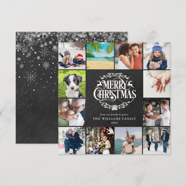 Frohe Weihnachten Jahr in Review 12 Foto (Vorne/Hinten)