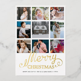 Frohe Weihnachten Jahr in Review 9 Foto Collage Folien Feiertagskarte