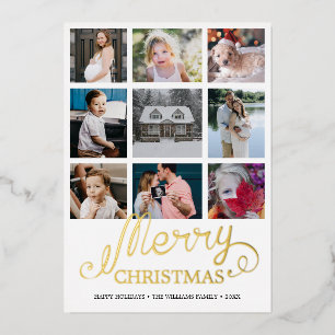 Frohe Weihnachten Jahr in Review 9 Foto Collage Folien Feiertagskarte