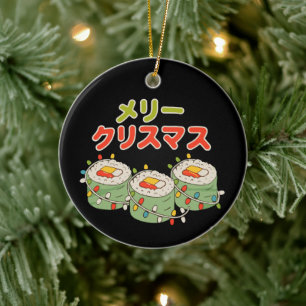 Frohe Weihnachten japanische Sushi-Lichter Weihnac Keramik Ornament
