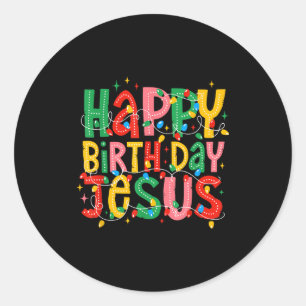 Frohe Weihnachten Jesus Alles Gute zum Geburtstag  Runder Aufkleber