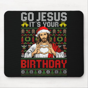 Frohe Weihnachten Jesus, es ist dein Geburtstag hä Mousepad