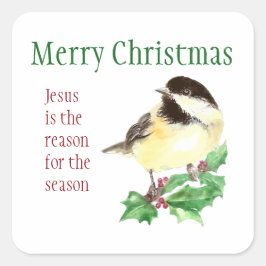 Frohe Weihnachten Jesus ist der Grund für die Jahr Quadratischer Aufkleber