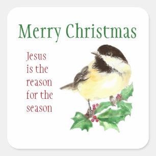 Frohe Weihnachten Jesus ist der Grund für die Jahr Quadratischer Aufkleber