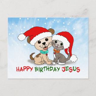 Frohe Weihnachten Jesus Postkarte