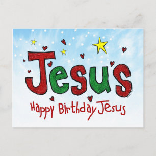 Frohe Weihnachten Jesus Postkarte