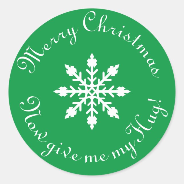 Frohe Weihnachten jetzt drücken Sie mich! Runder Aufkleber (Vorderseite)