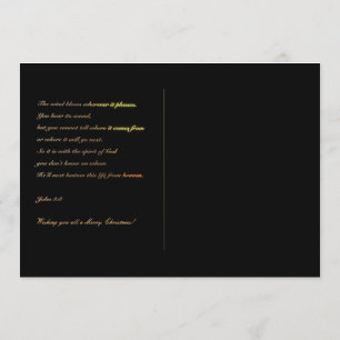 Frohe Weihnachten John 3:8 Bible Verse Postcard Programm