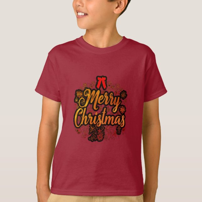 "Frohe Weihnachten: Jolly Santa & Festive Bow Desi T-Shirt (Vorderseite)