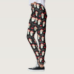 Frohe Weihnachten Jolly Weihnachtsmann Leggings<br><div class="desc">Das ist ein lustiges Paar Leggings,  um dieses Weihnachtsfest zu tragen. Das Design ist mit dem fröhlichen Weihnachtsmann ausgestattet und mit Bogen und Schneeflocken auf dem schwarzen Hintergrund belohnt.</div>