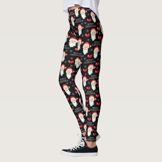 Frohe Weihnachten Jolly Weihnachtsmann Leggings (Links)