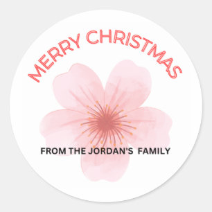 Frohe Weihnachten Jordans Familienaufkleber Runder Aufkleber
