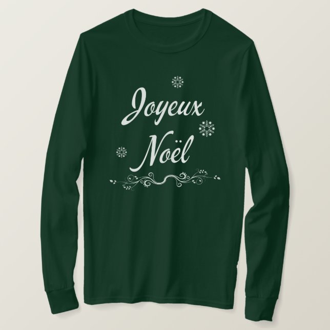 Frohe Weihnachten Joyeux T-Shirt (Design vorne)