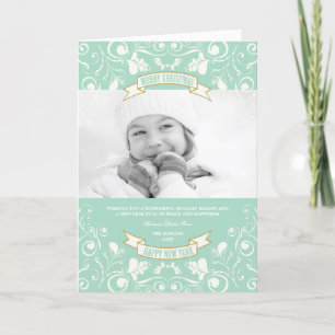 Frohe Weihnachten Jugendstil Floral Geblüht Foto