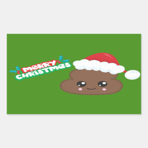 Frohe Weihnachten kacken Emoji Aufkleber