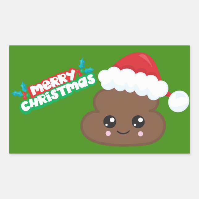 Frohe Weihnachten Kackte Emoji Stickers (Vorderseite)