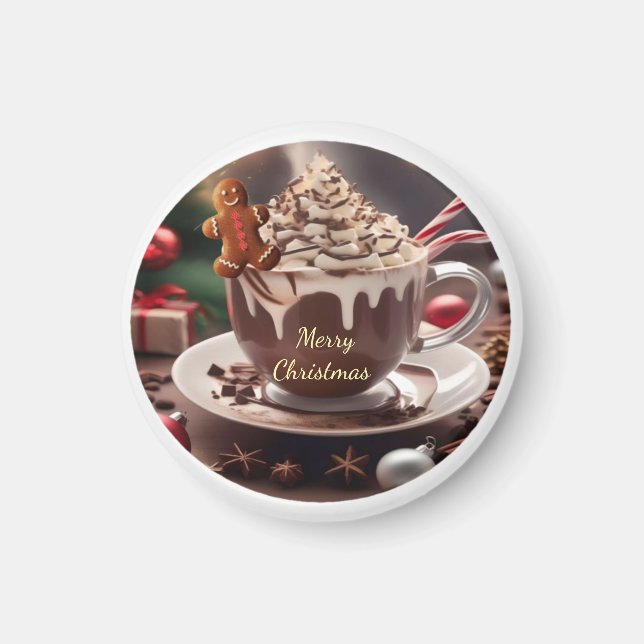 Frohe Weihnachten Kaffee mit Lebkuchen Magnet (Vorne)