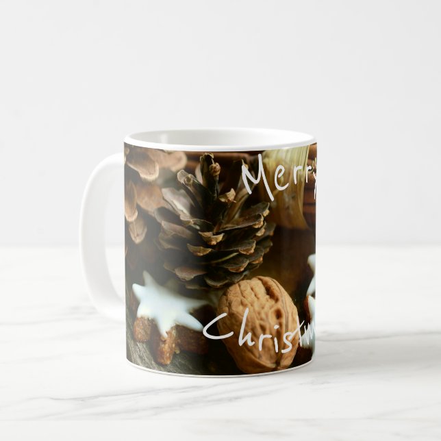Frohe Weihnachten Kaffeetasse (Vorderseite Links)