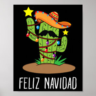 Frohe Weihnachten Kaktus - Mexikanischer Baum Weih Poster